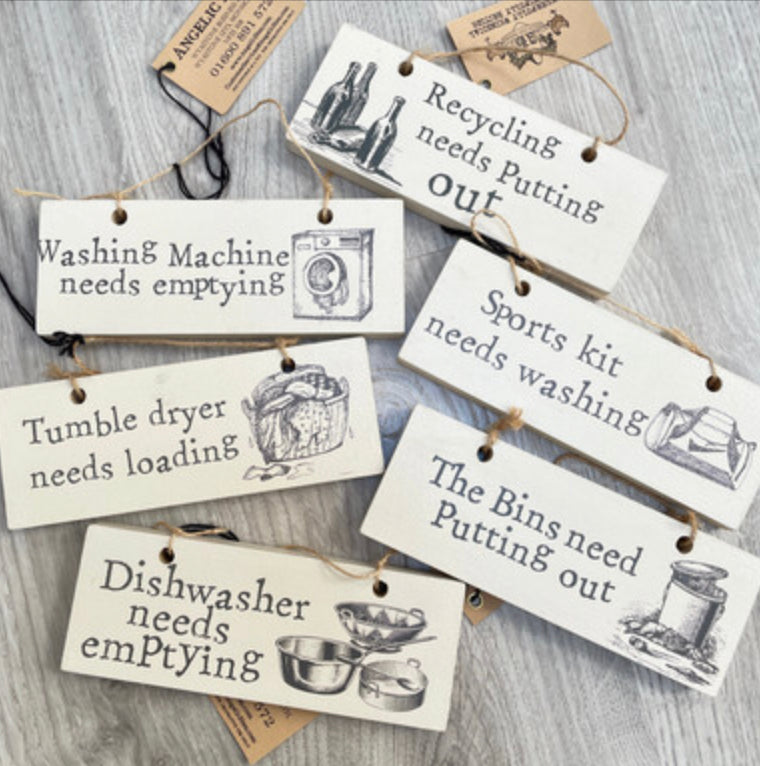 Double sided house work signs by Angelic Hen