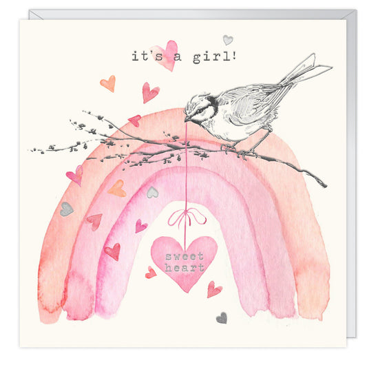 It’s a girl- sweet heart card