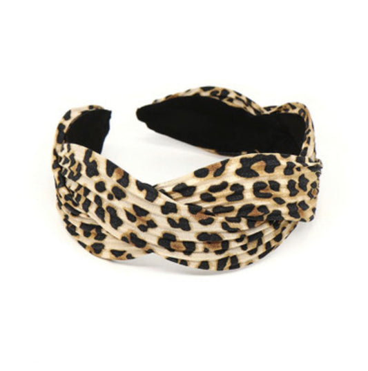 Classic leopard print wave headband by POM