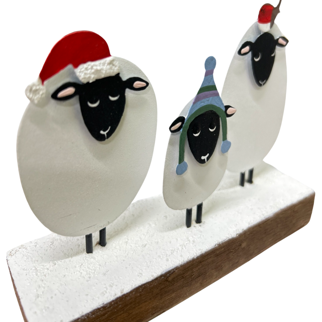 Three Christmas sheep ornament