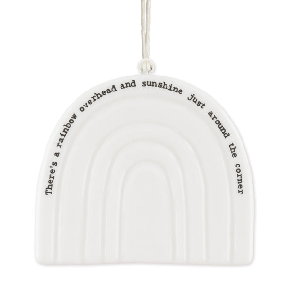 East of India 'There’s A Rainbow Overhead’ Rainbow Porcelain Hanger