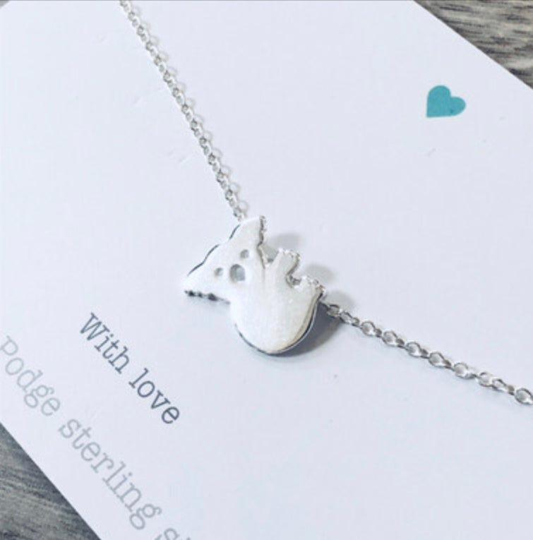 Sterling Silver hanging koala necklace