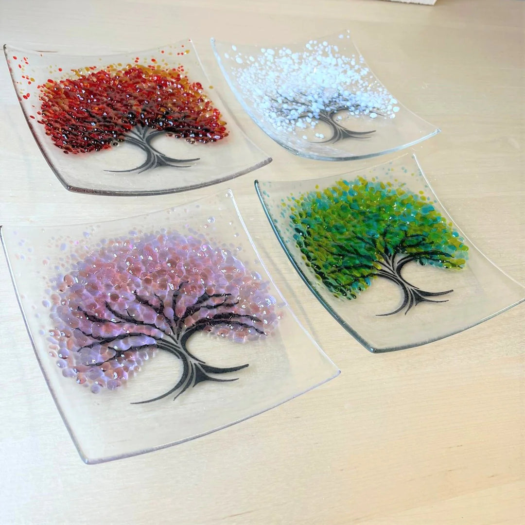 Berserks Glass Les Bois 4 Seasons Square Trinket Dish