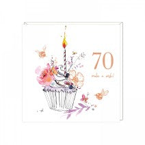 70th birthday card - cupcake
