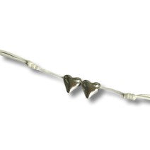 Adjustable cord bracelet heart beads