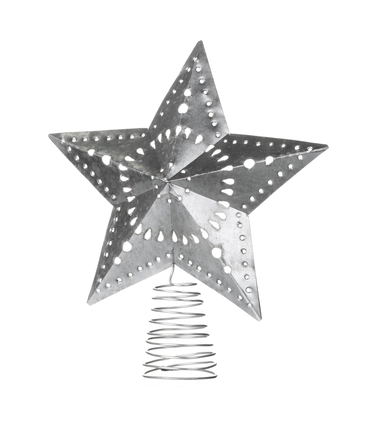 Silver star Christmas tree topper
