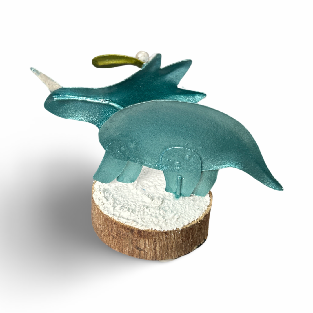 Christmas Triceritops with mistletoe standing ornament