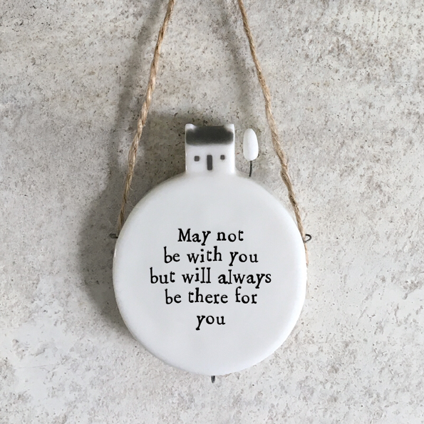 East of India ‘May Not Be With You’ Circle Porcelain Hanger