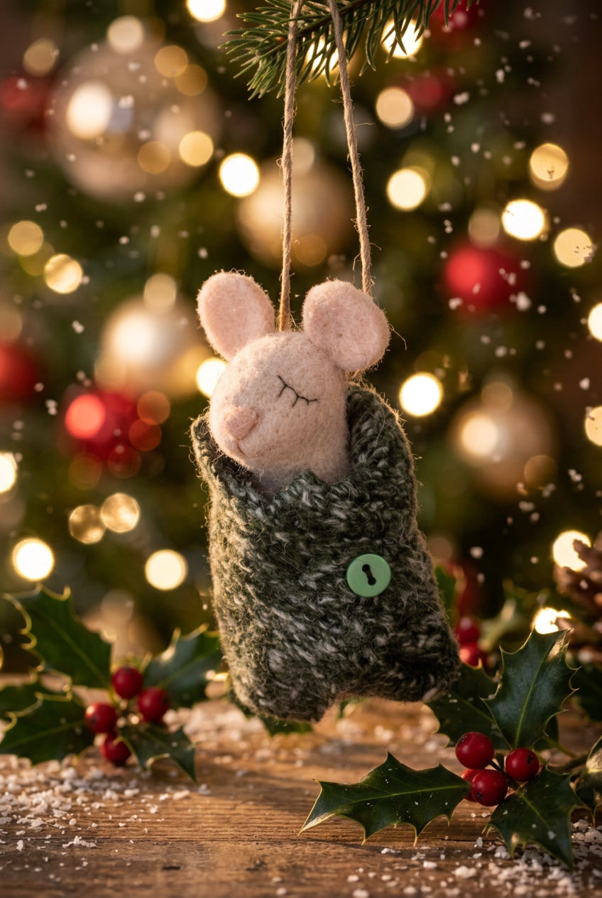 Cosy Mouse christmas tree decoration