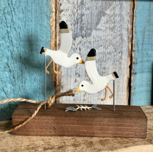 Slim pickings seagull ornament by Shoeless Joe