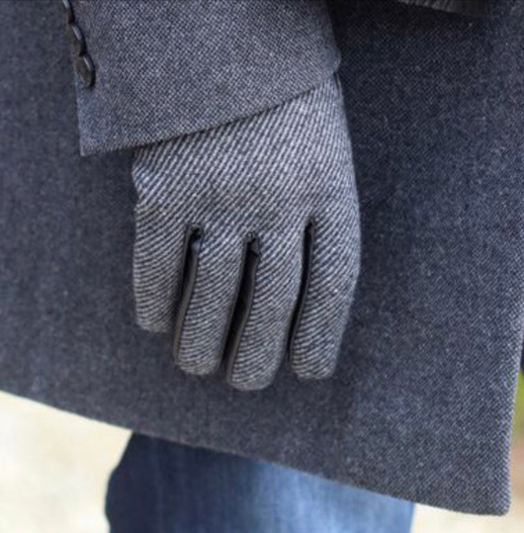 Grey twill men’s gloves