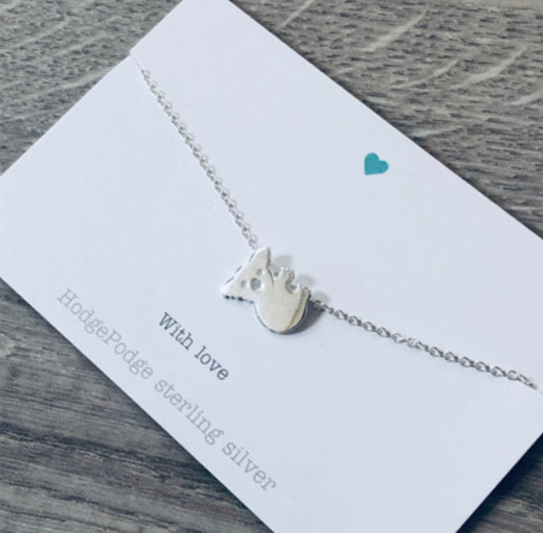 Sterling Silver hanging koala necklace