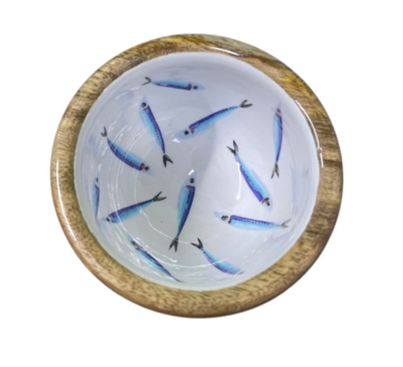 Sardines mango wood nut bowl by Shoeless Joe