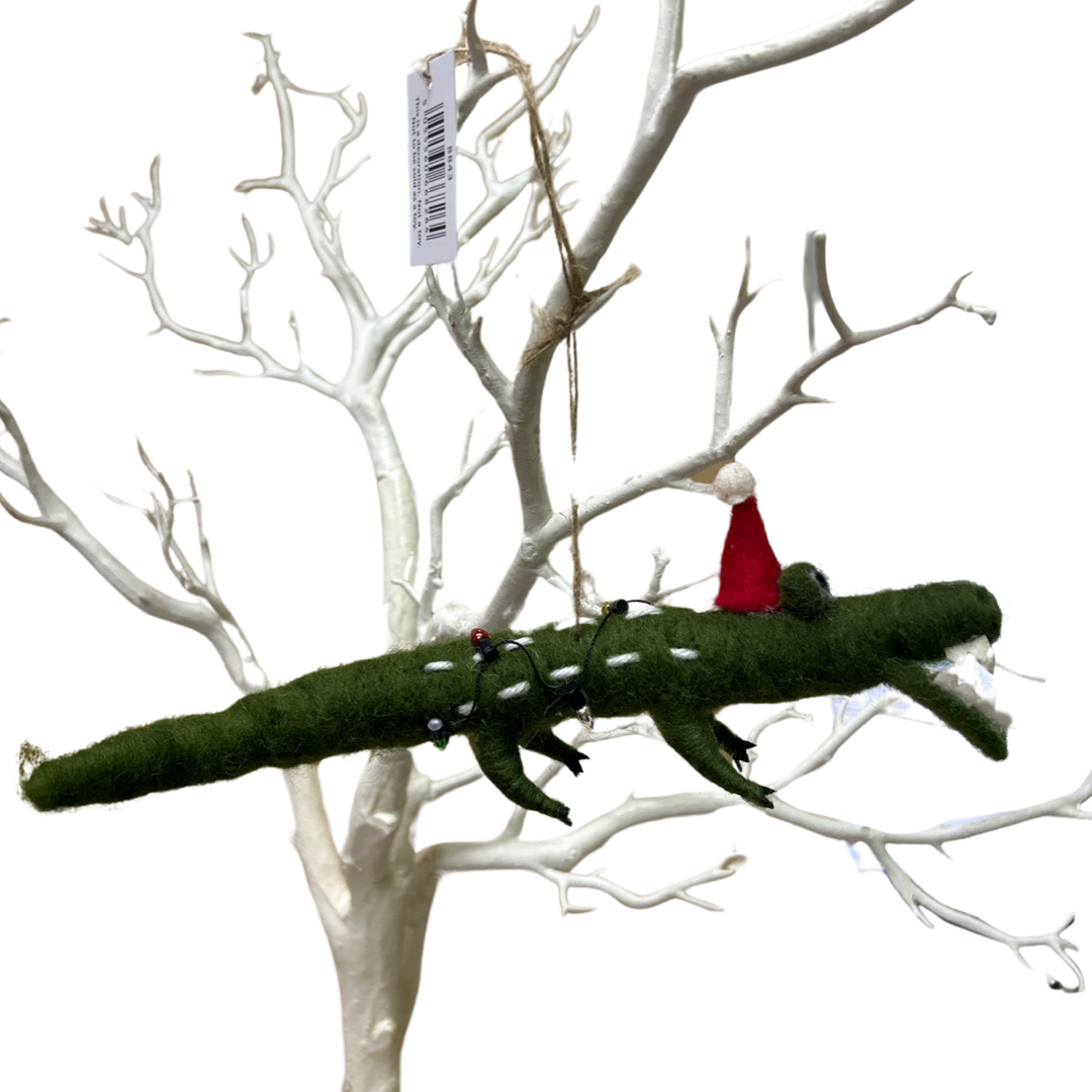 Christmas Crocodile hanging decoration
