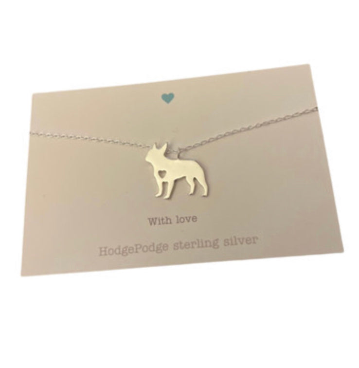 French bull dog sterling silver necklace