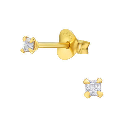 Tiny gold cz studs
