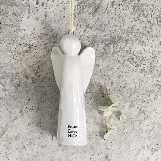 Hanging ceramic angel-Peace,Hope,Love