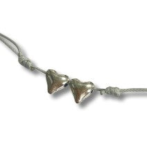 Adjustable cord bracelet heart beads