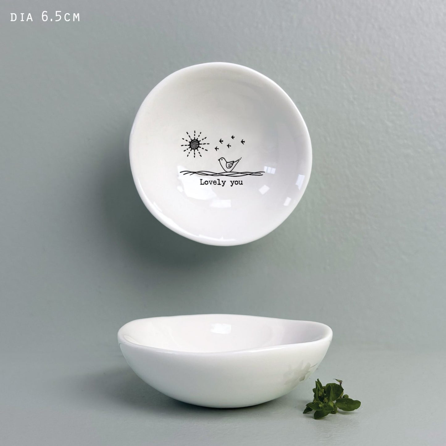 Small wobbly ceramic trinket dish by East of India. Lovely you.