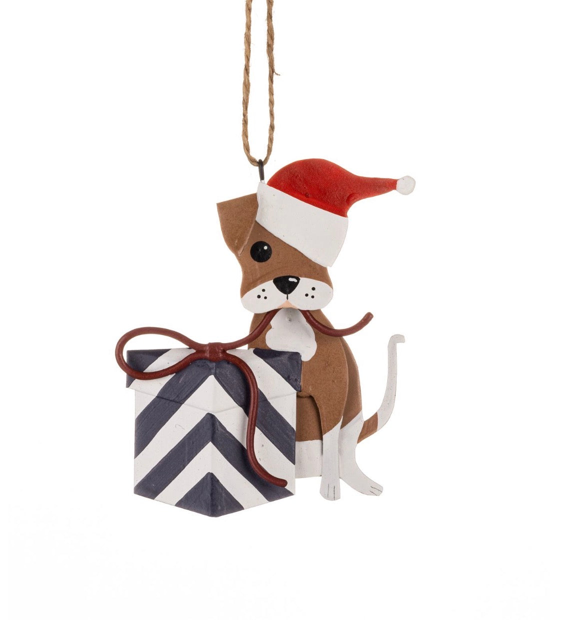 Dog Untying Parcel christmas tree decoration