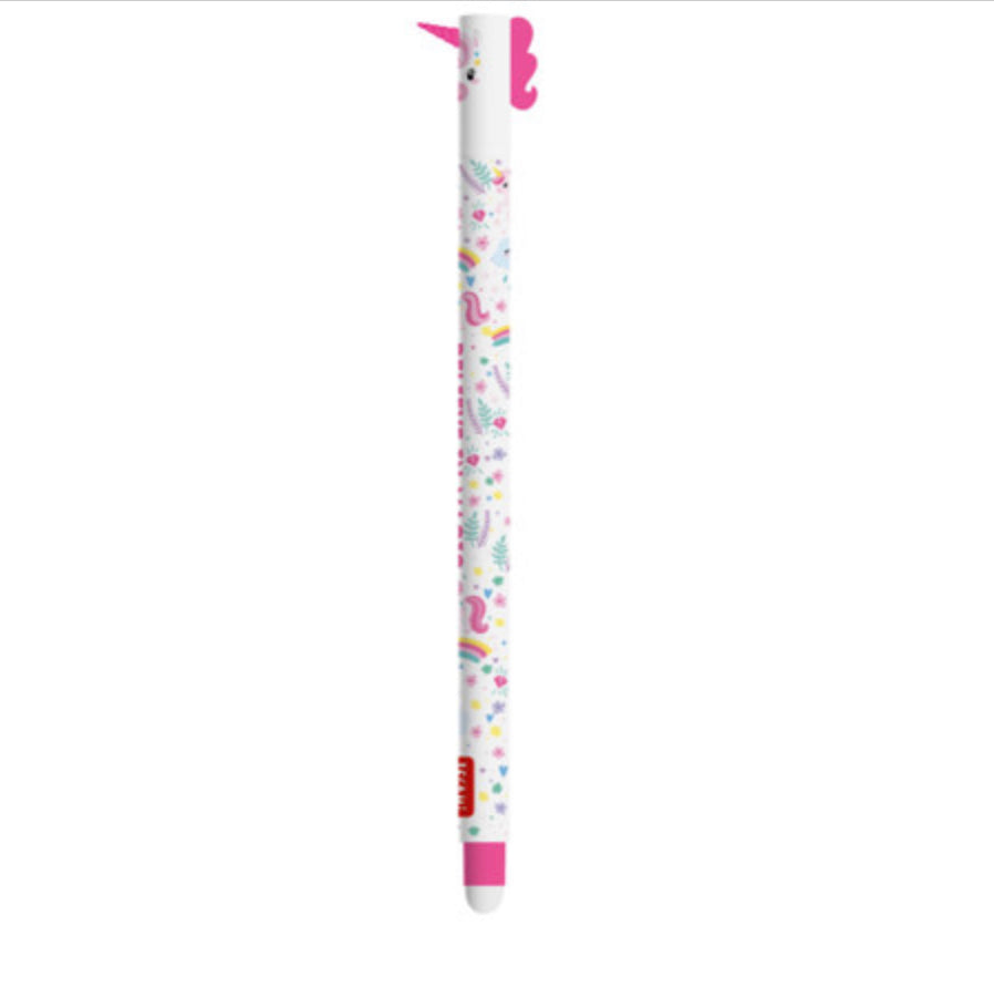 Unicorn erasable pink ink pen. Believe in magic. Legami