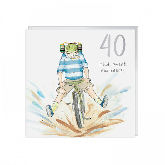 Mud, sweat and beers - 40th birthday card