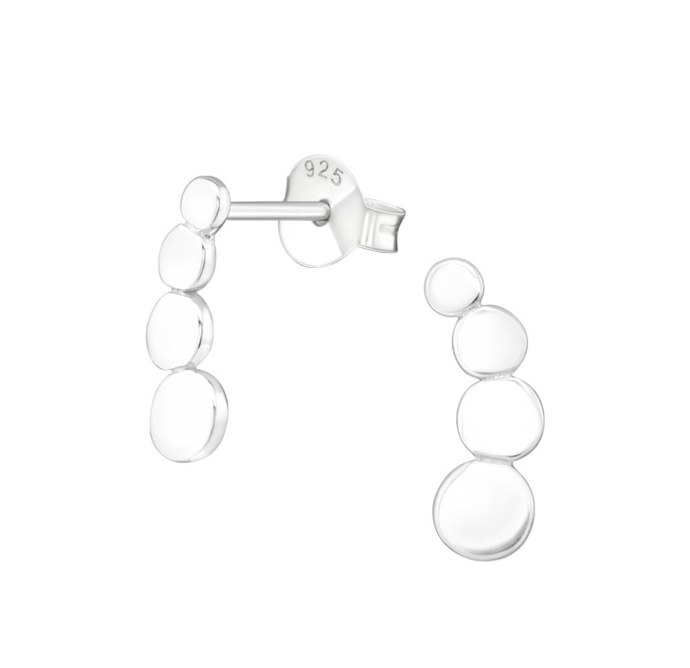 Circle climbing sterling silver earrings
