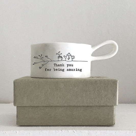 Thank you for being amazing ceramic boxed tea light holder by East of India
