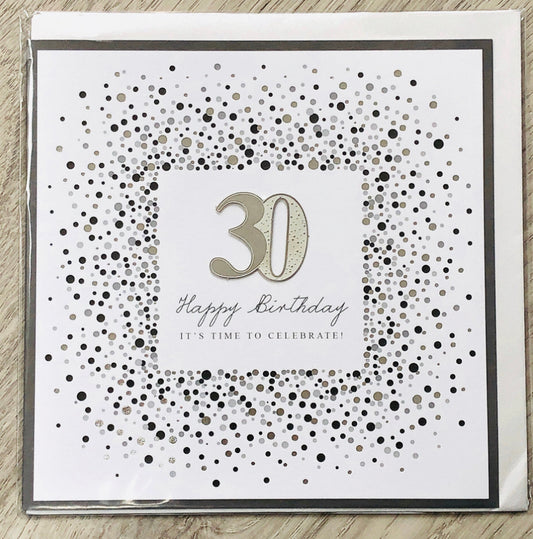 30th Birthday Card . Silver lining  by art beat