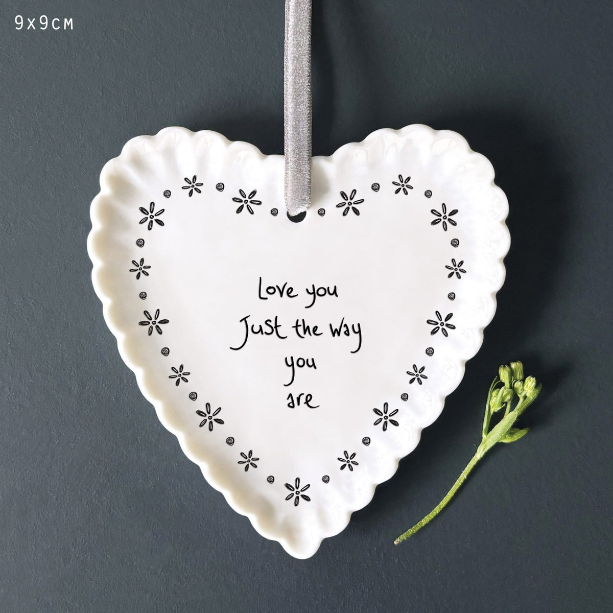 Scallop hanging heart-Love you just the way