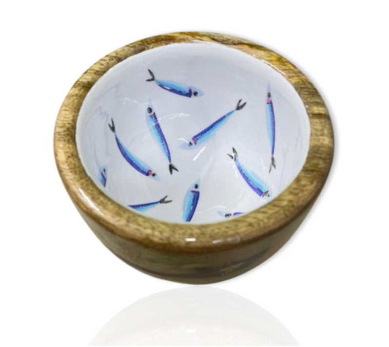 Sardines mango wood nut bowl by Shoeless Joe