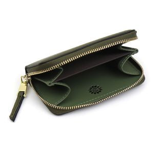 Olive faux leather coin purse