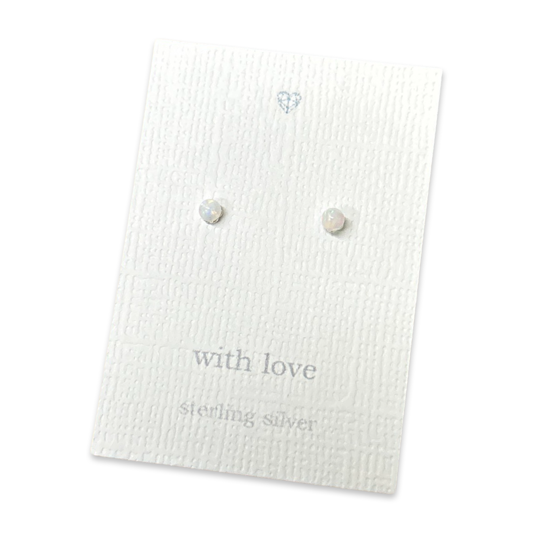 Opal stud earrings sterling silver