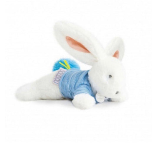 Doudou et compagnie rabbit in blue top.