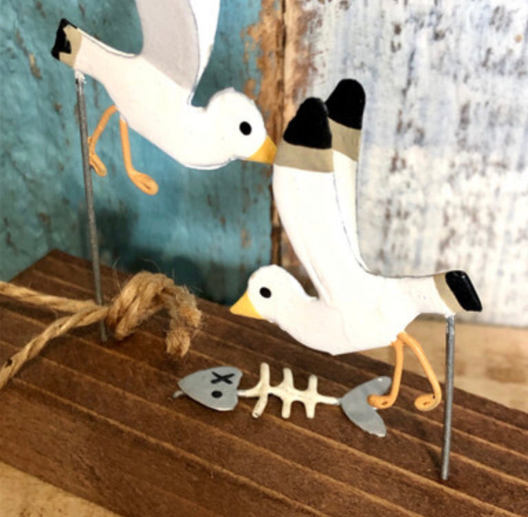 Slim pickings seagull ornament by Shoeless Joe