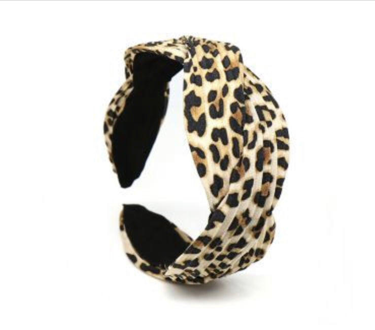 Classic leopard print wave headband by POM