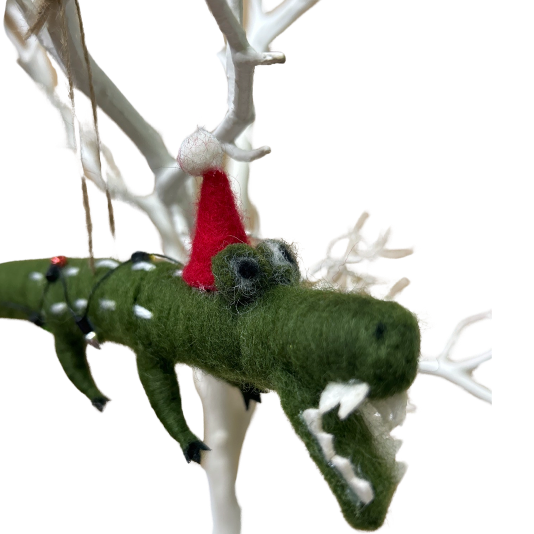 Christmas Crocodile hanging decoration
