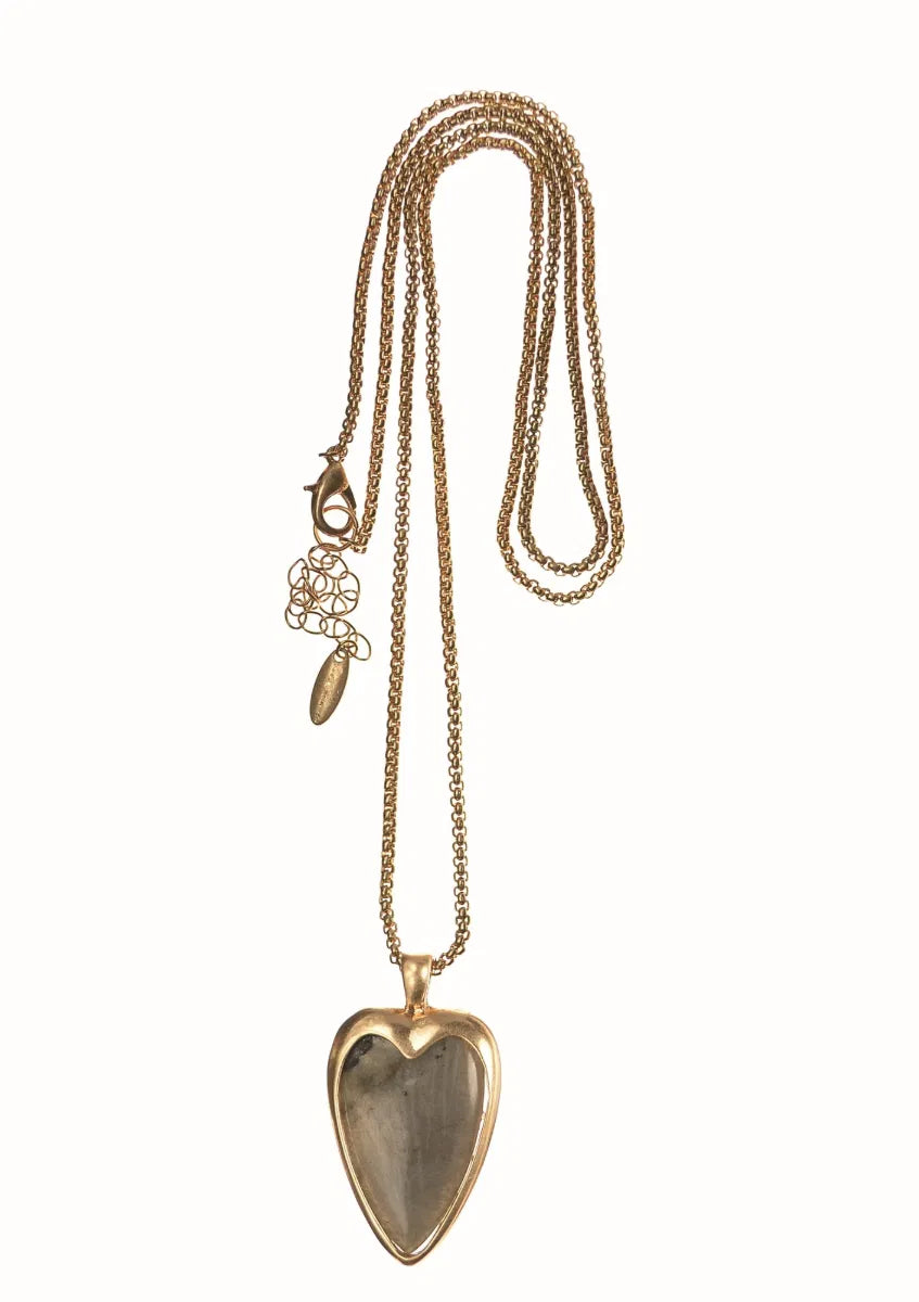 Heart of Stone Pendant - Worn Gold