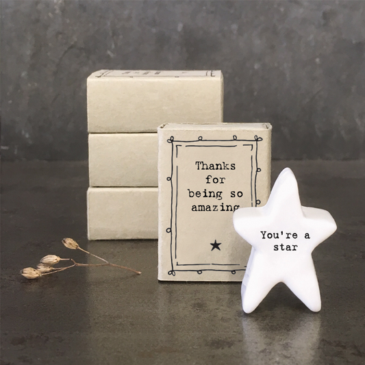 Thanks for being so amazing. Ceramic star matchbox keepsakes by east of India