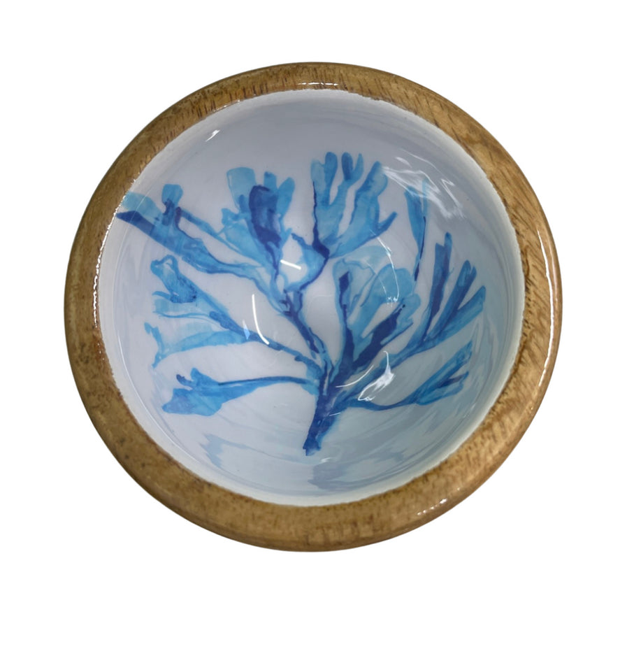 Seaweed mango wood nut bowl. Shoeless Joe