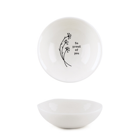 East of india small china dish so proud of you