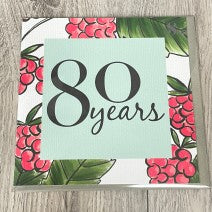 80 years. 80th birthday card -secret garden