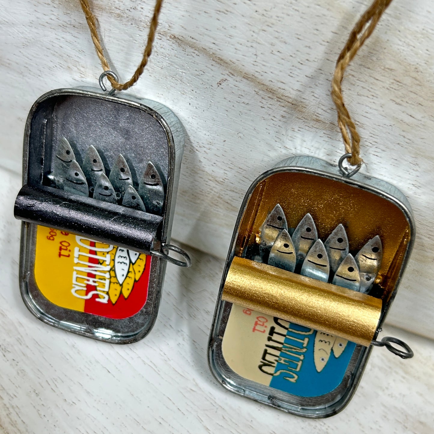Tin of sardines hanging decoration