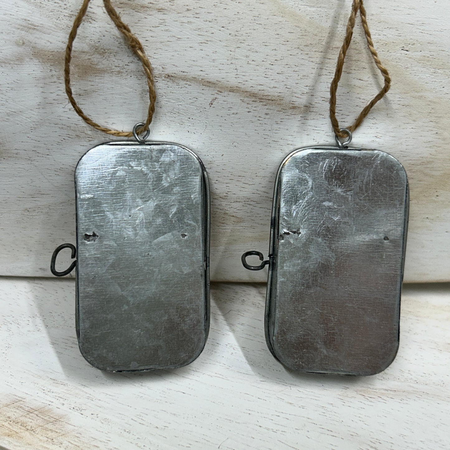 Tin of sardines hanging decoration