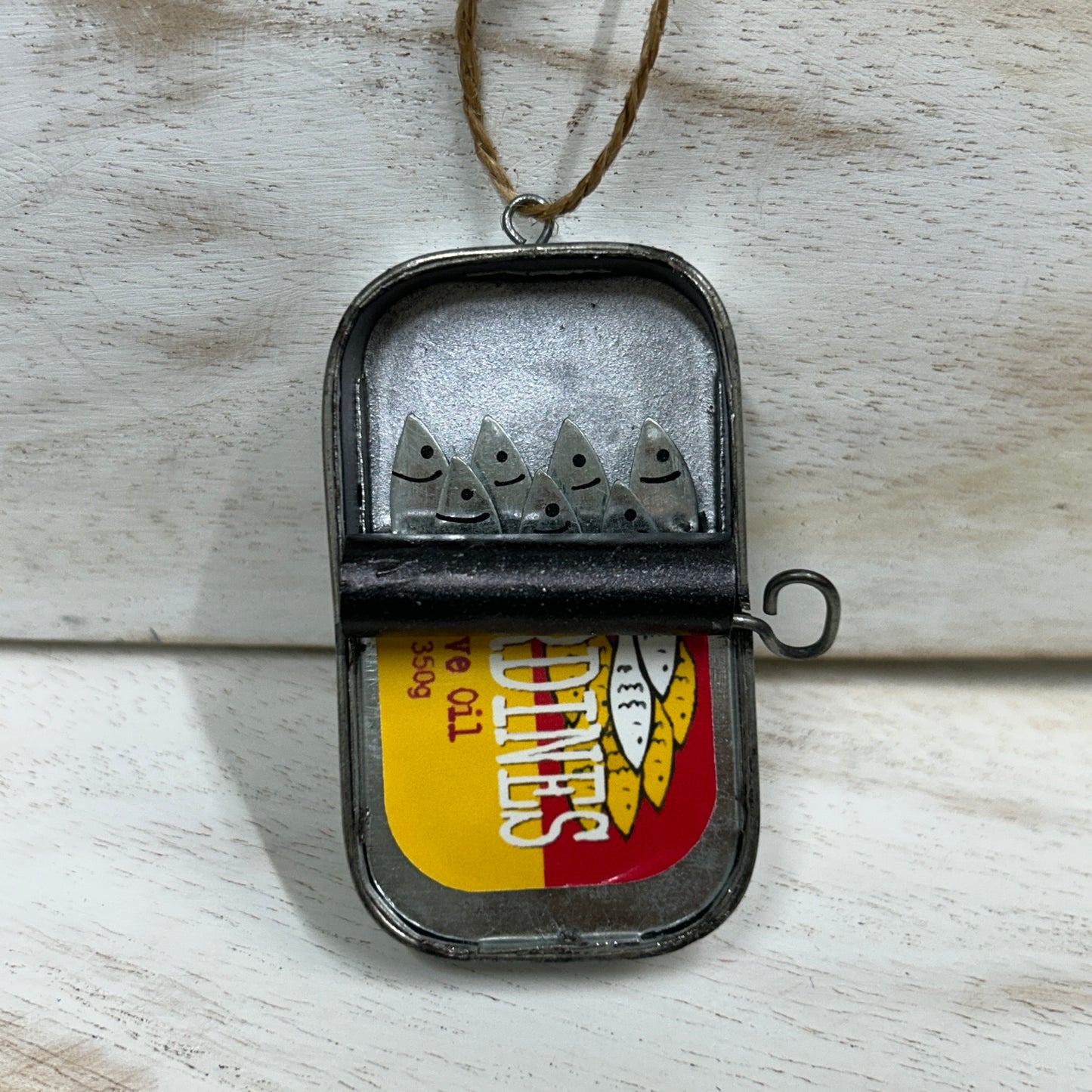 Tin of sardines hanging decoration