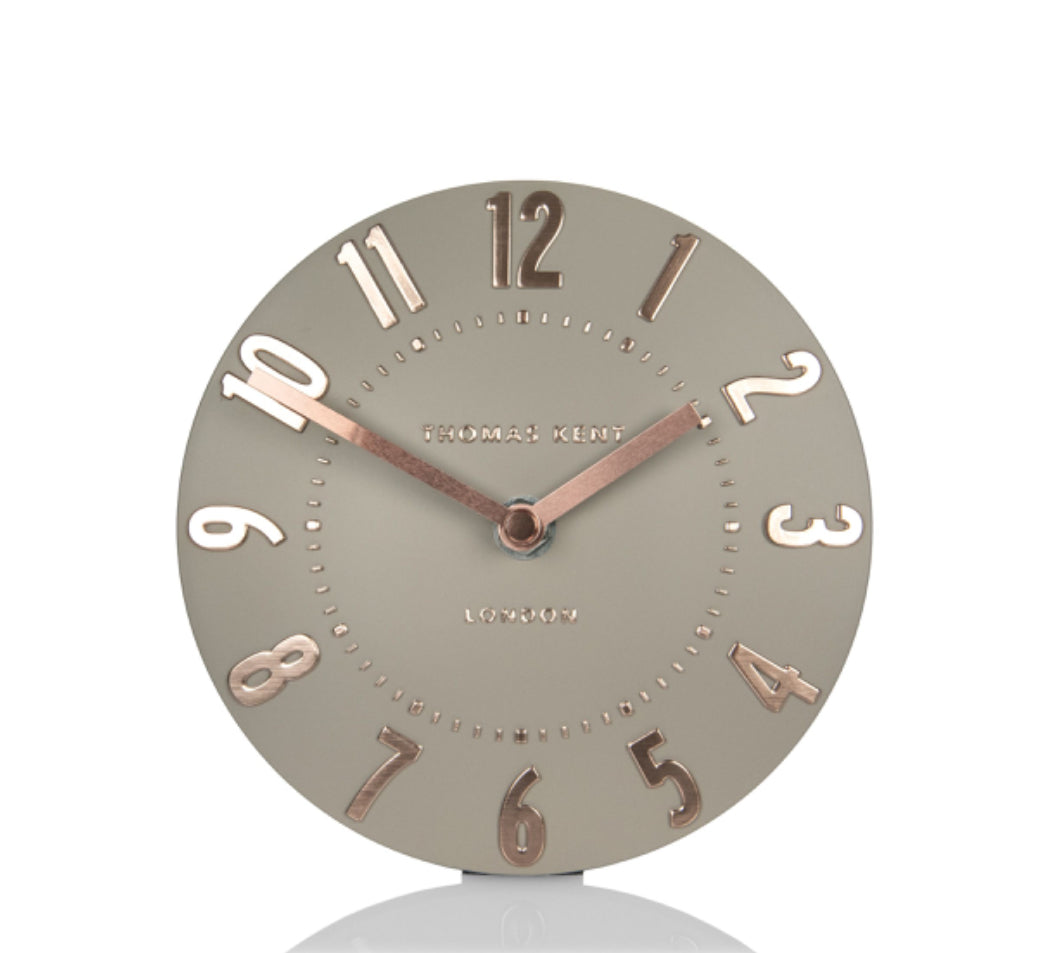 6" Mulberry Mantel Clock Rose Gold Thomas kent clock