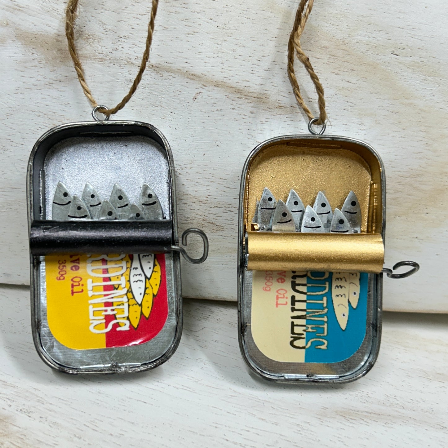 Tin of sardines hanging decoration