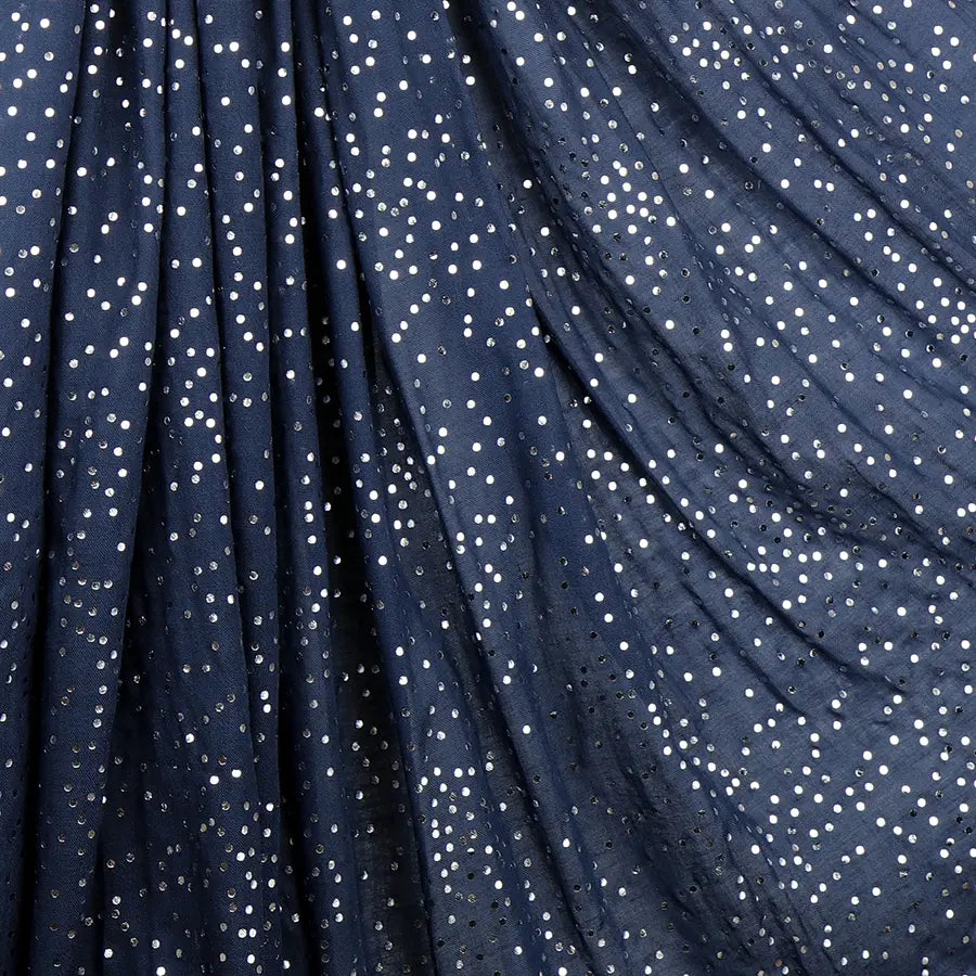 Navy scarf with metallic speckle print