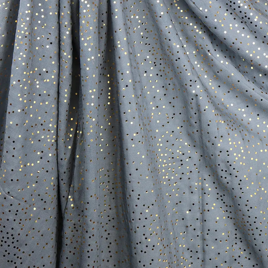 Dove grey scarf with metallic speckle print