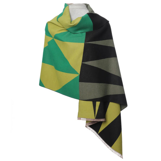 Green & black geometric scarf/wrap